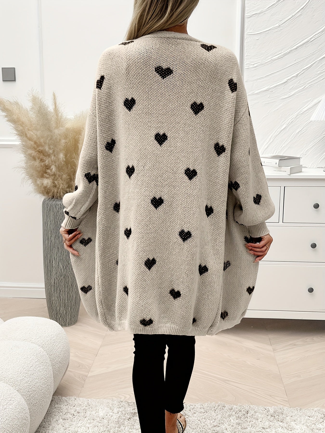 Rochelle™ - Cardigan Tricot à Motif Cœur