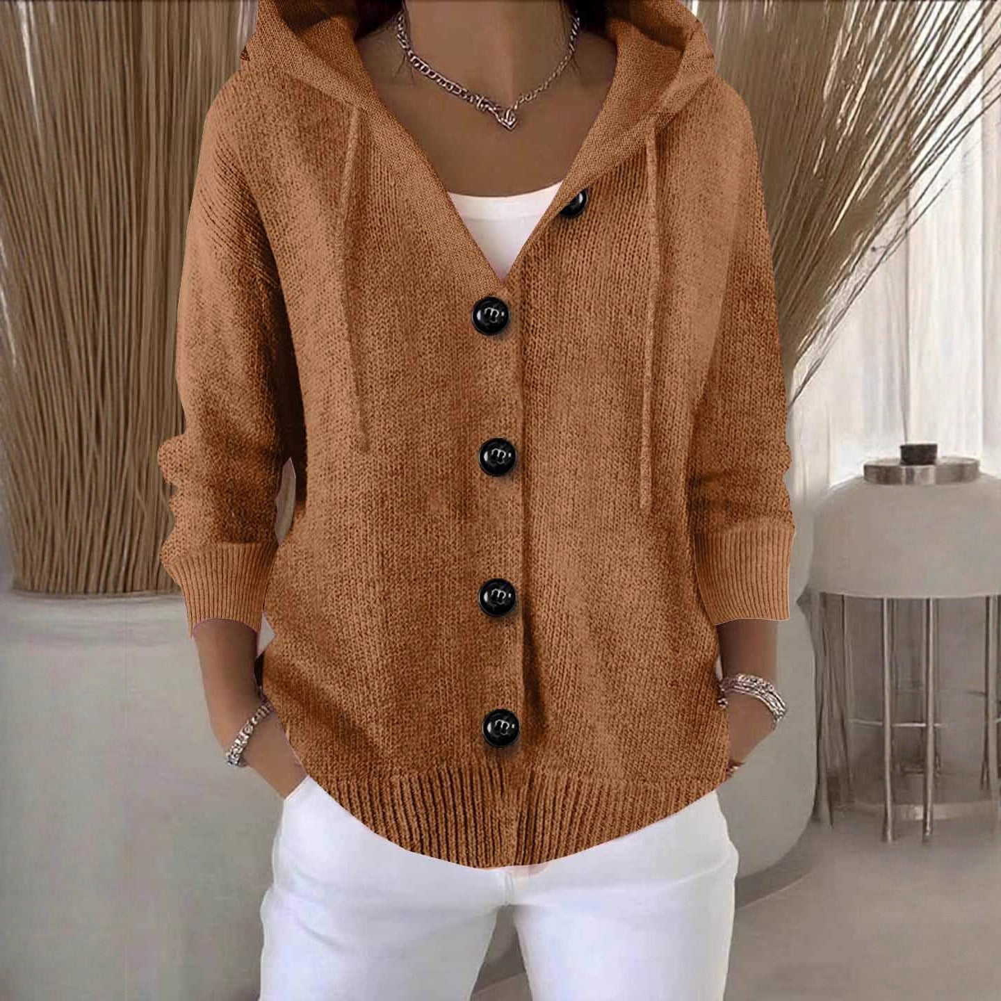 Elarisse™ - Cardigan Femme À Manches Longues En Tricot