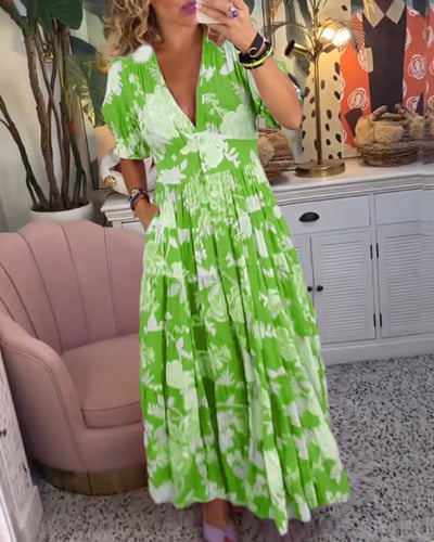 Isabeau™ - Robe Longue Confortable avec Col V et Poches