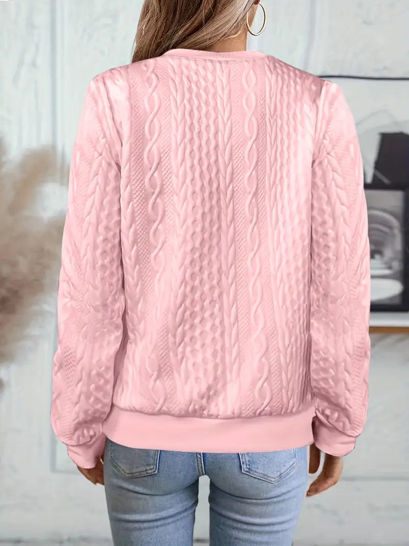 Elanisse™ - Veste Casual Femme à Col Baseball, Fermeture Éclair, Tissu Texturé