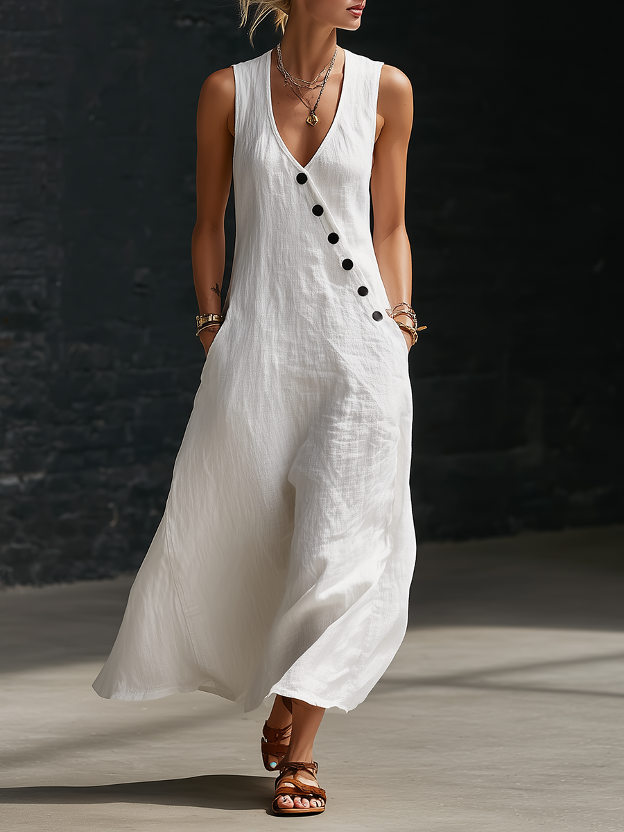 Fazira™ - Robe Femme Maxi Boutonnée Coupe Fluide Confort Quotidien