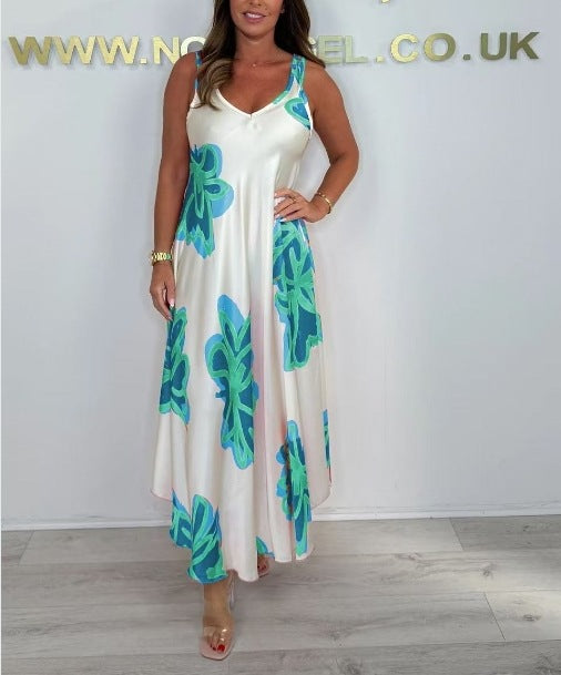 Carisia™ - Robe Maxi à Bretelles Imprimée pour une Élégance Estivale et Légère