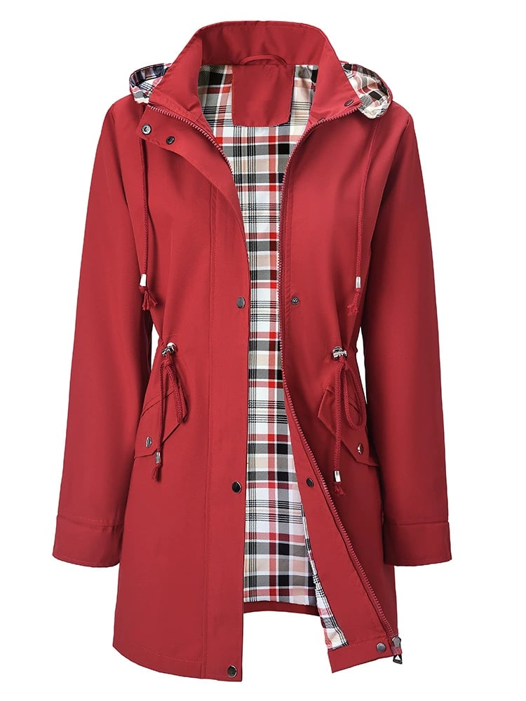 Geertruida - Imperméable femme long à capuche détachable et doublure