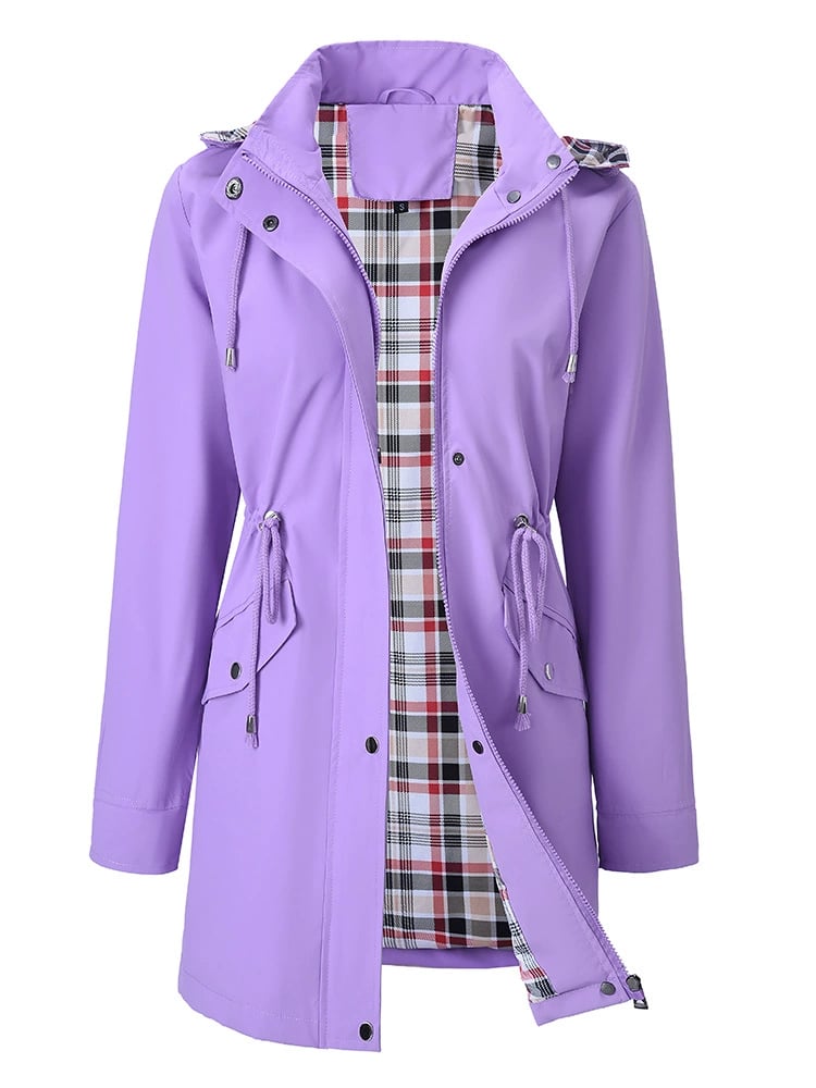 Geertruida - Imperméable femme long à capuche détachable et doublure