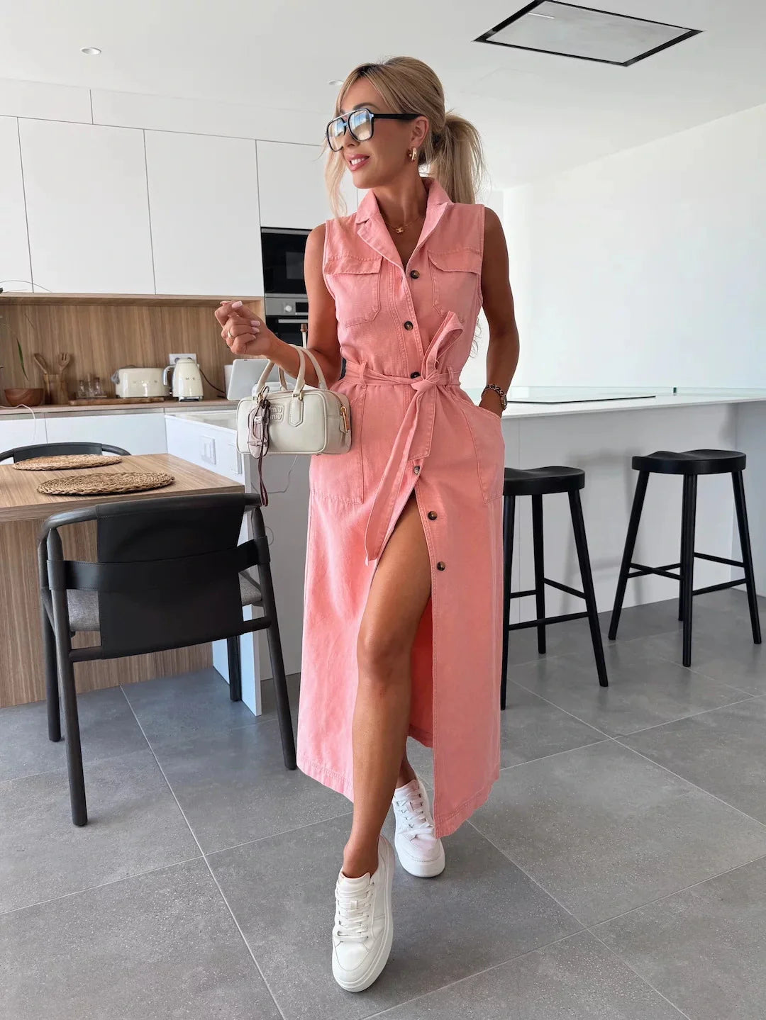 Diane™ - Robe Maxi en Denim