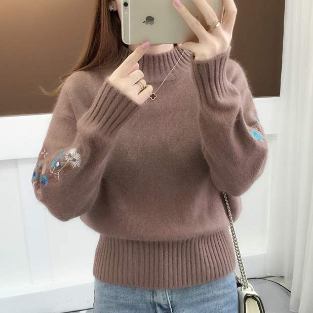Andrée™ - Pull Brodé de Fleurs Épais