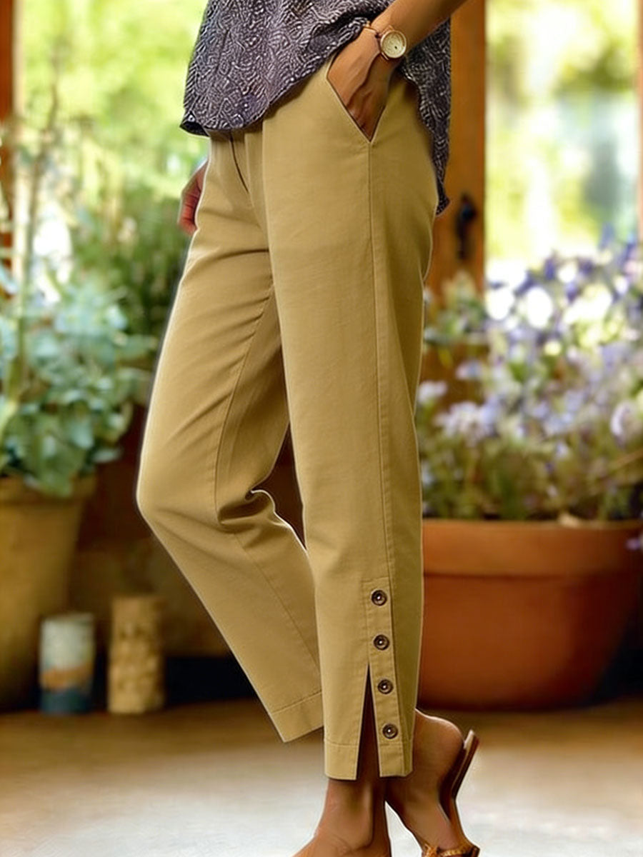 Firoxa™ - Pantalon Femme Lin Léger Confort Décontracté Pour Quotidien