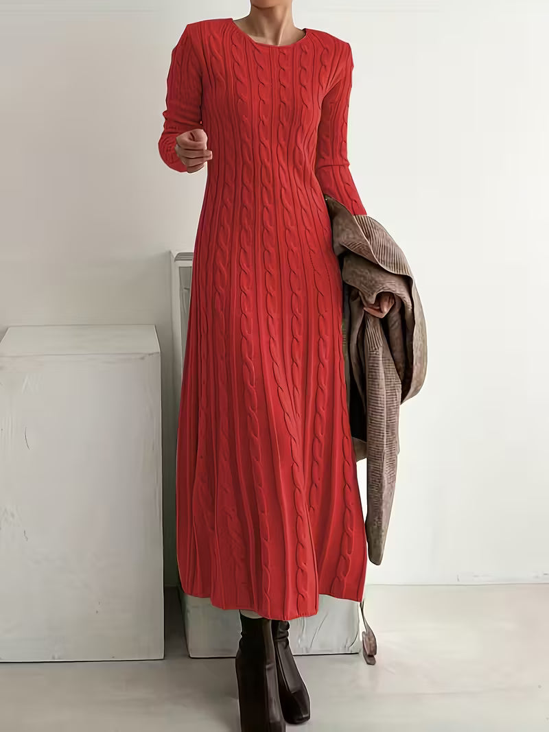Gwenarielle - Robe Longue Élégante En Maille Texturée