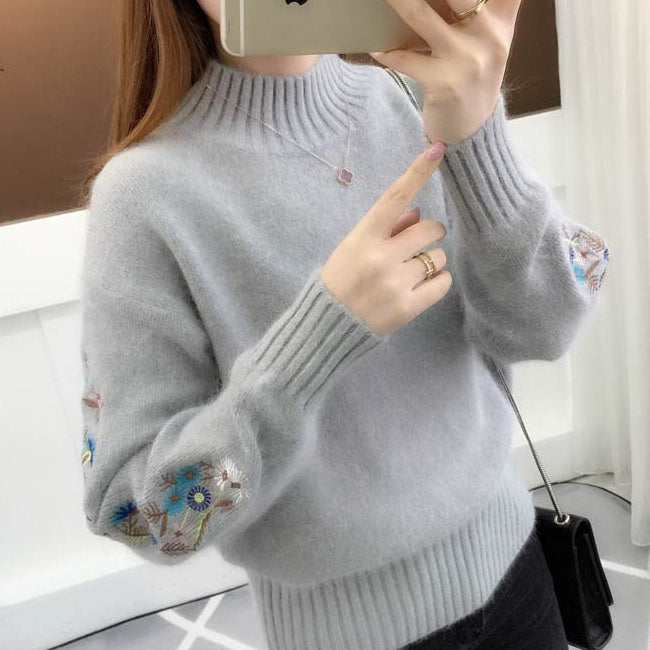 Andrée™ - Pull Brodé de Fleurs Épais
