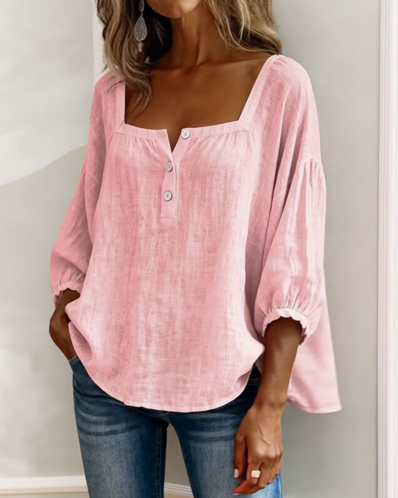 Glyressa™ - Blouse Femme Élégante à Col Carré