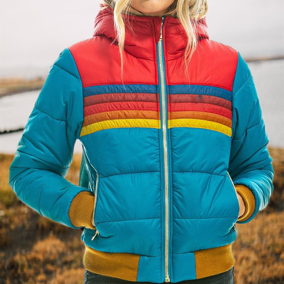 Monique™ - Doudoune Hiver Femme avec Capuche et Poches Oversize
