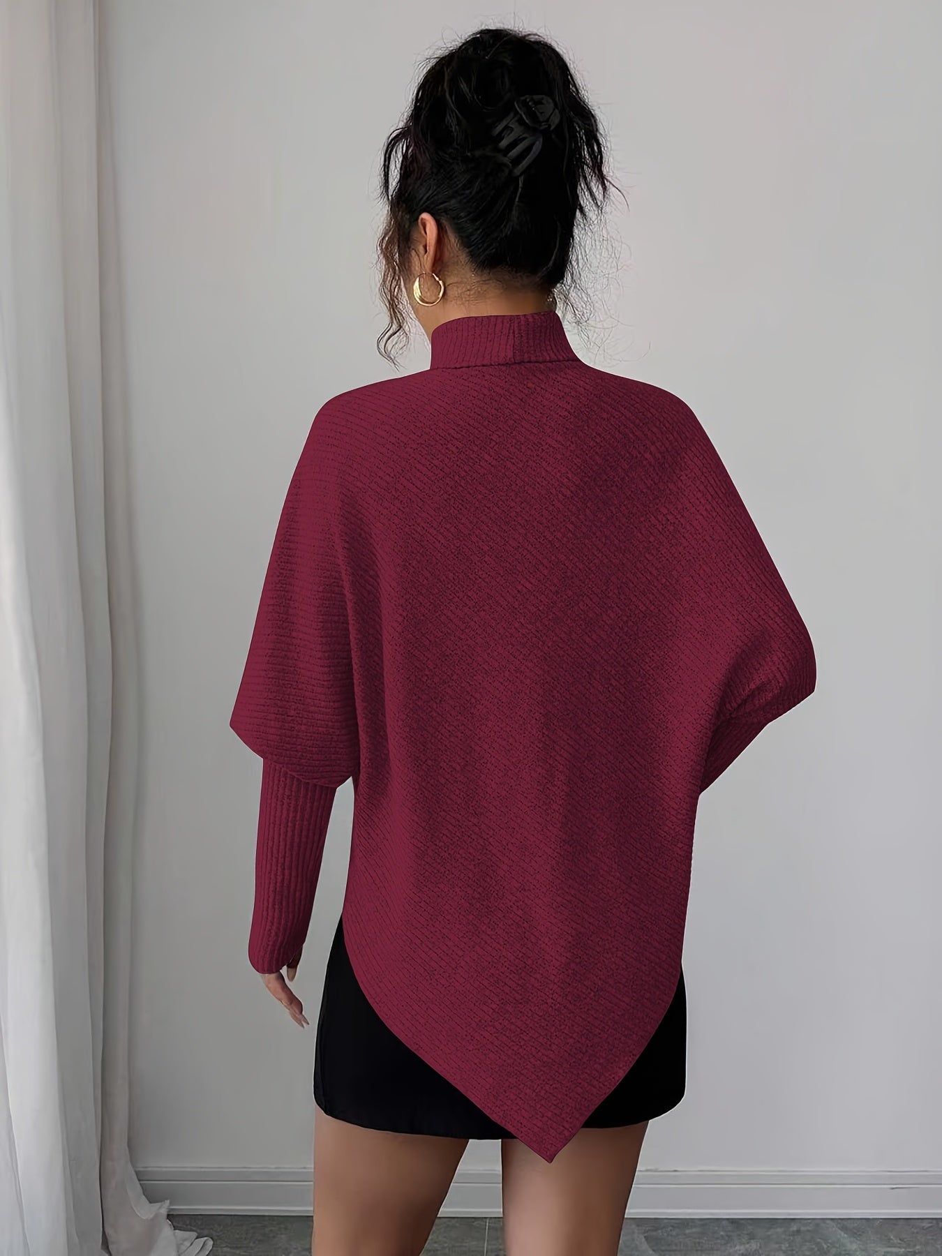 Ilyssa™ - Pull Asymétrique Col Montant Élégance Moderne