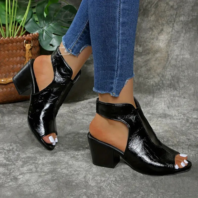 Yseult - Sandales femme à talon compensé avec bout ouvert