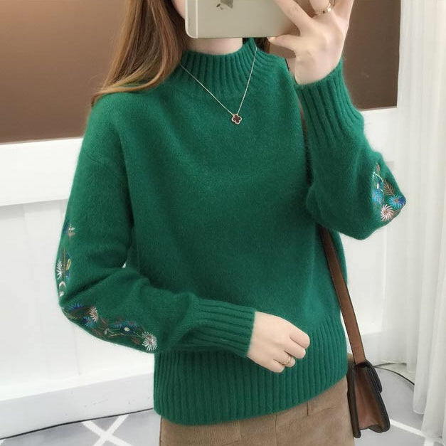 Andrée™ - Pull Brodé de Fleurs Épais