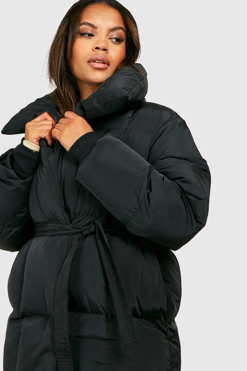 Désirée™ - Manteau Court Femme Col Montant Taille Cintrée