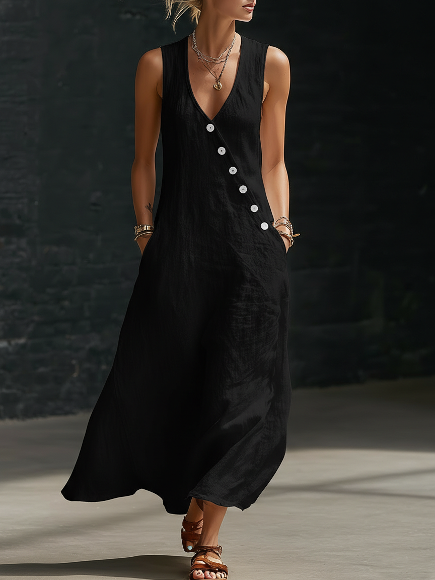 Fazira™ - Robe Femme Maxi Boutonnée Coupe Fluide Confort Quotidien
