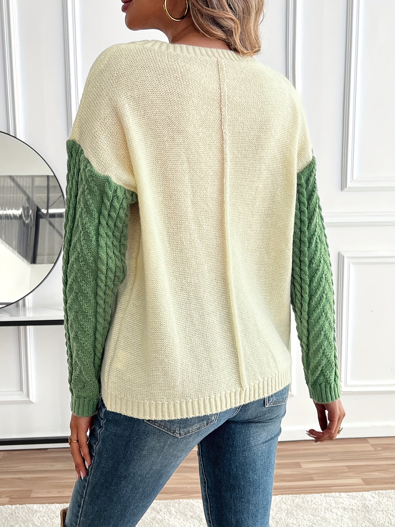 Maëlle™ - Pull Bicolore à Col Roulé