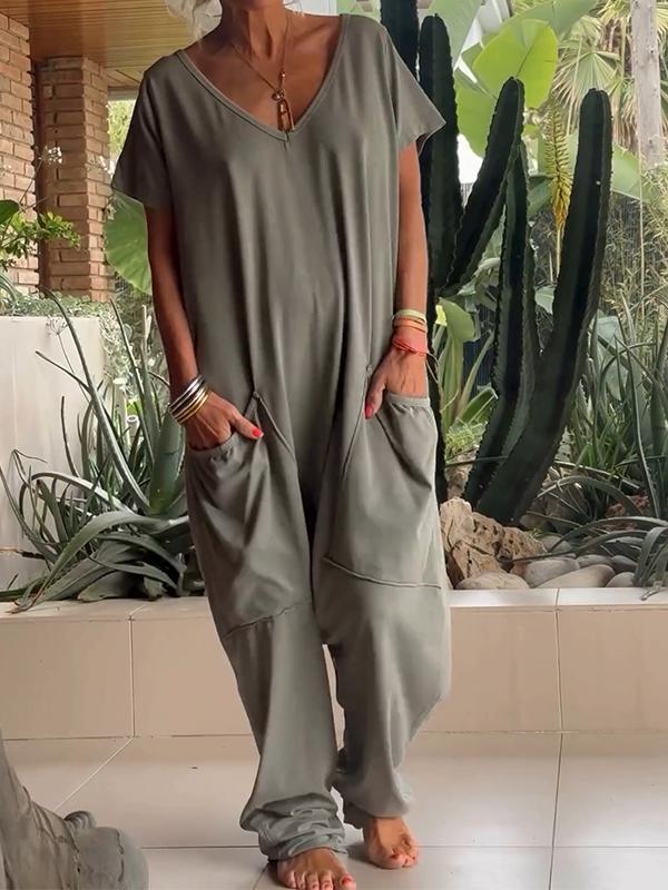 Zaria™ - Combinaison Élégante à Col V : Un Style Simple, Sophistiqué et Polyvalent