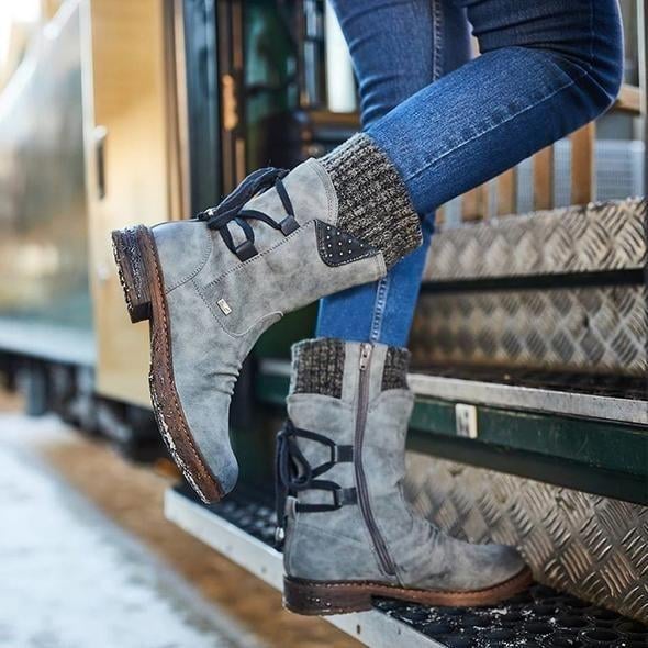 Ovelina™ - Bottines chaudes à lacets pour femmes pour l’hiver