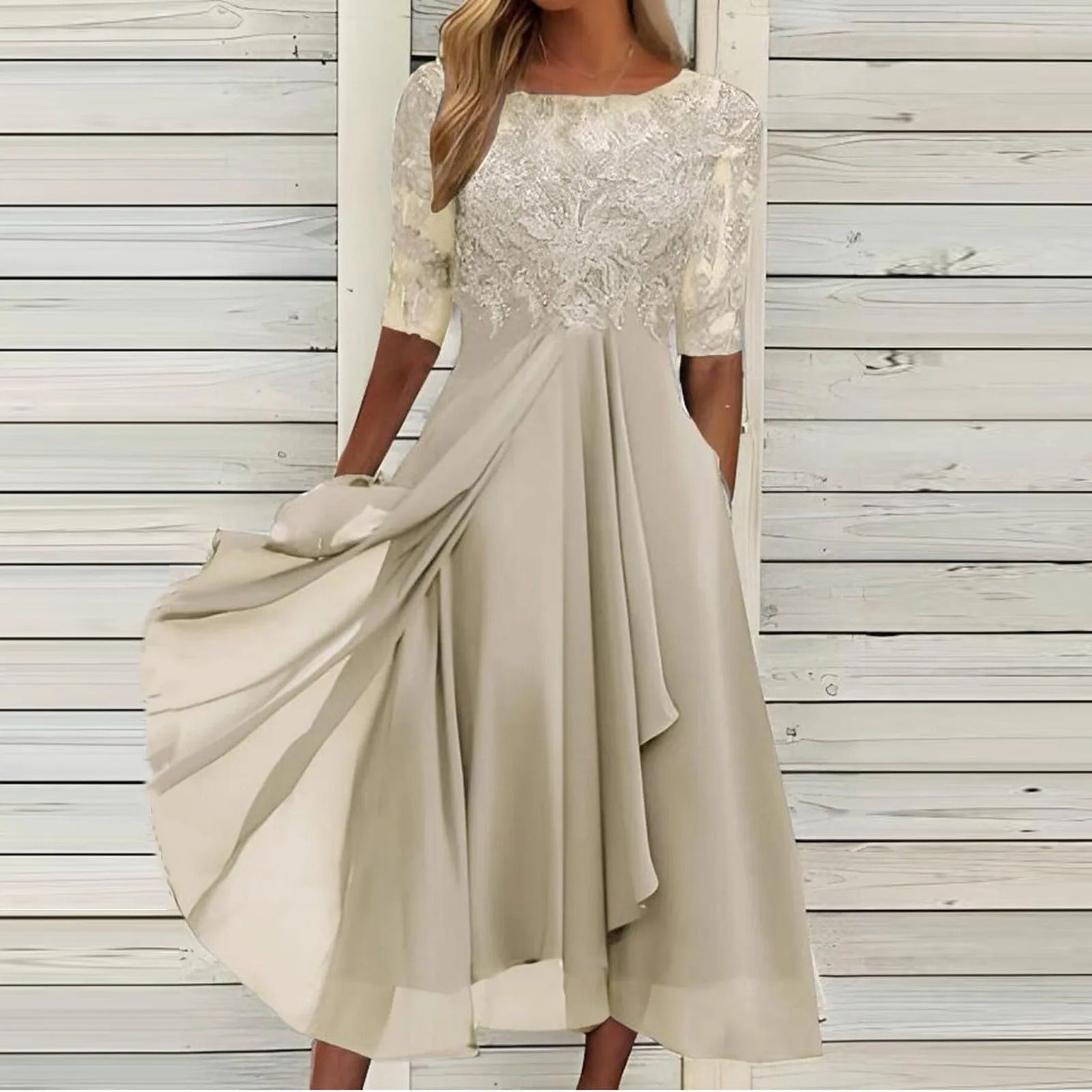 Amya™ - Robe Élégante en Chiffon Brodé