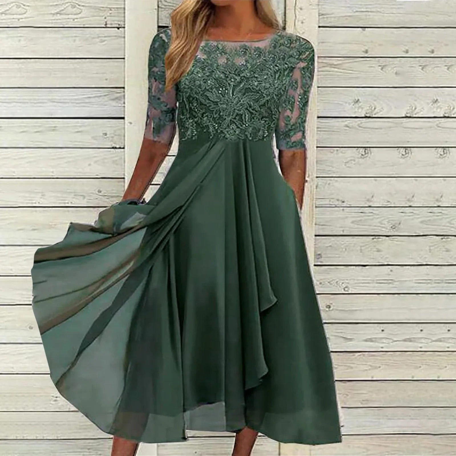 Amya™ - Robe Élégante en Chiffon Brodé
