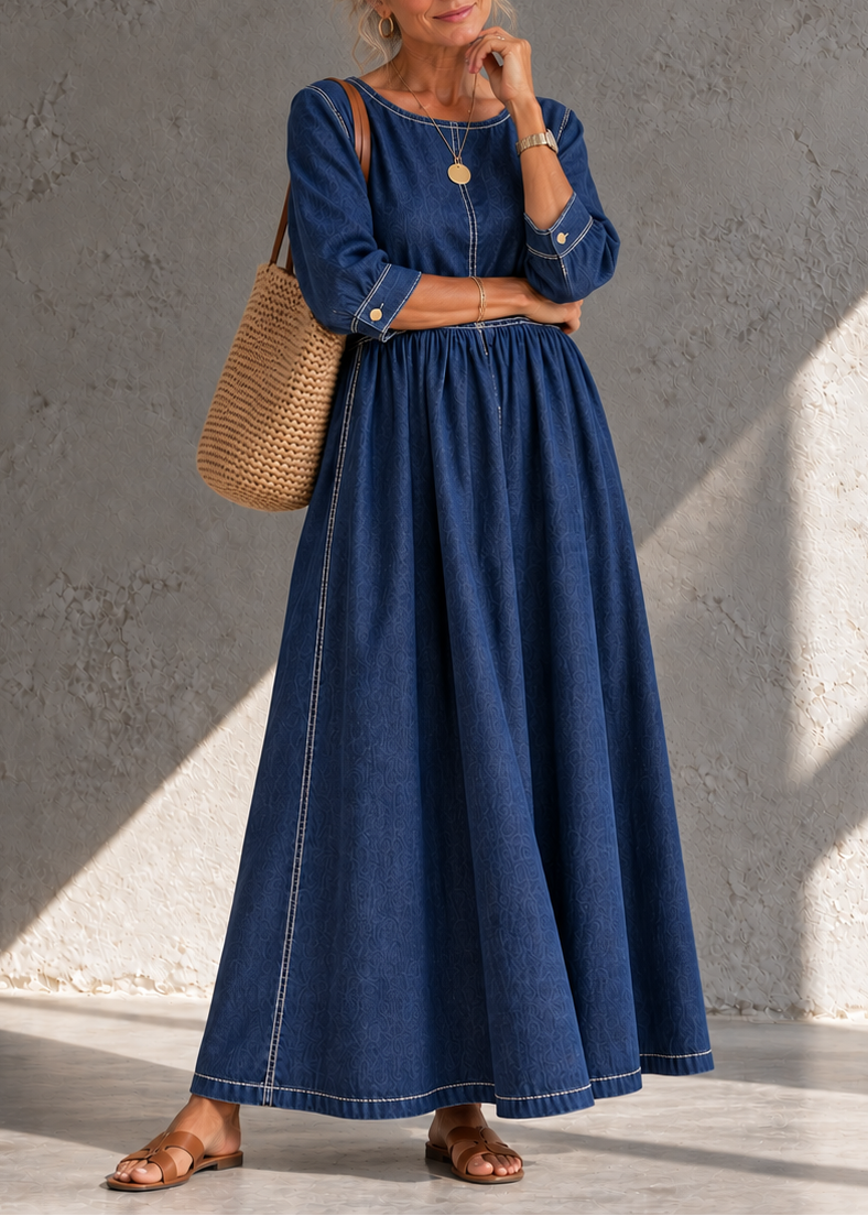 Beatrijs - Robe femme midi en denim vintage