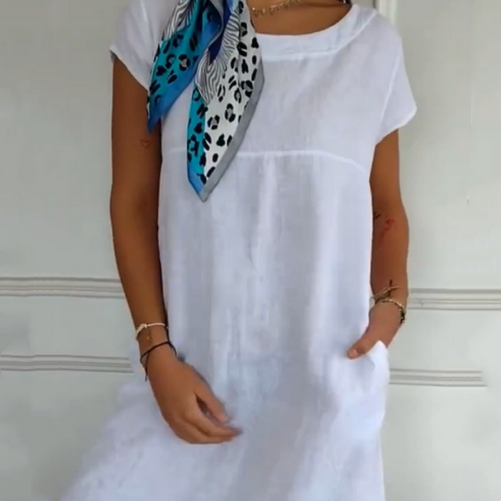 Jurelia™ - Robe en Lin à Encolure Ronde