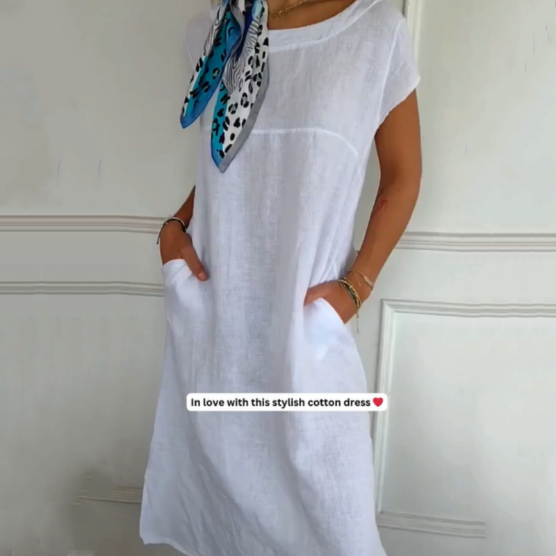 Jurelia™ - Robe en Lin à Encolure Ronde