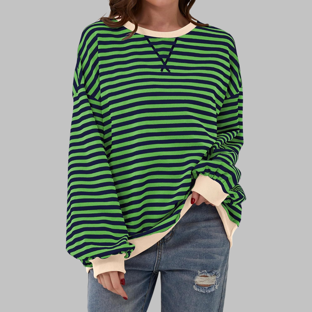 Helyria™ - Pull femme rayé oversize confortable style décontracté hiver