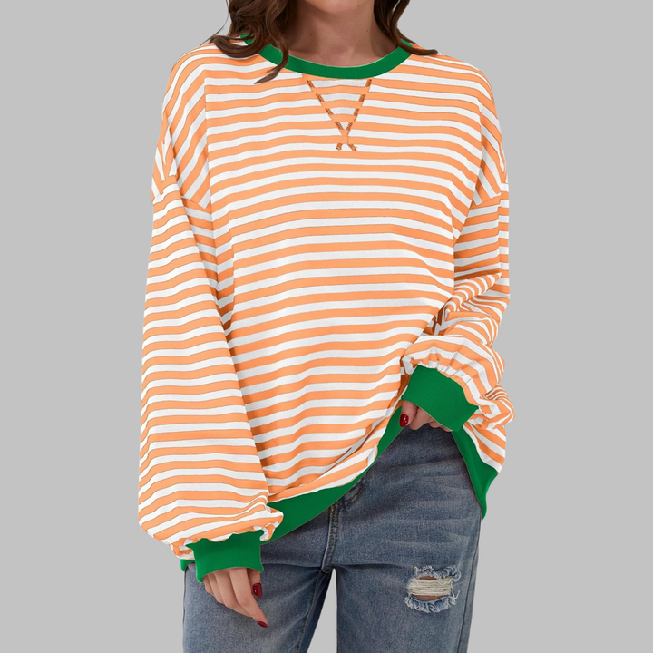 Helyria™ - Pull femme rayé oversize confortable style décontracté hiver