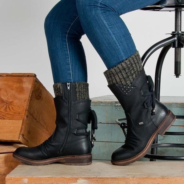 Ovelina™ - Bottines chaudes à lacets pour femmes pour l’hiver
