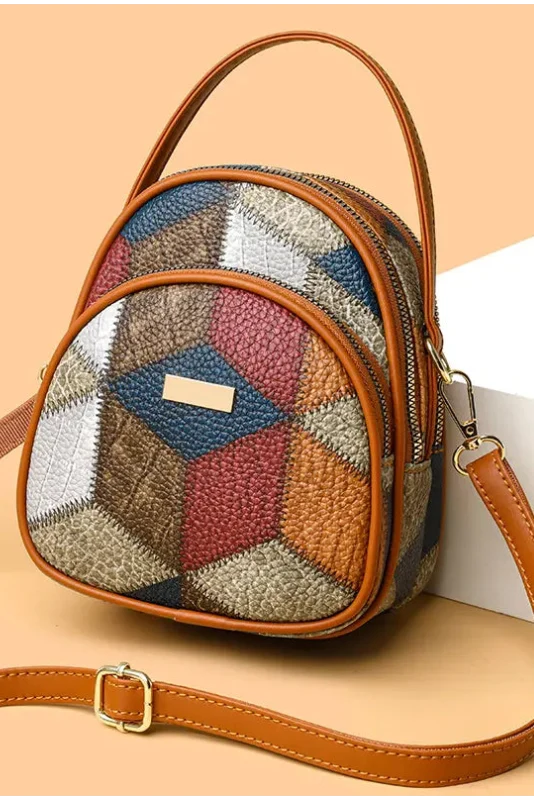 Veerle - Sac femme patchwork en PU avec bandoulière