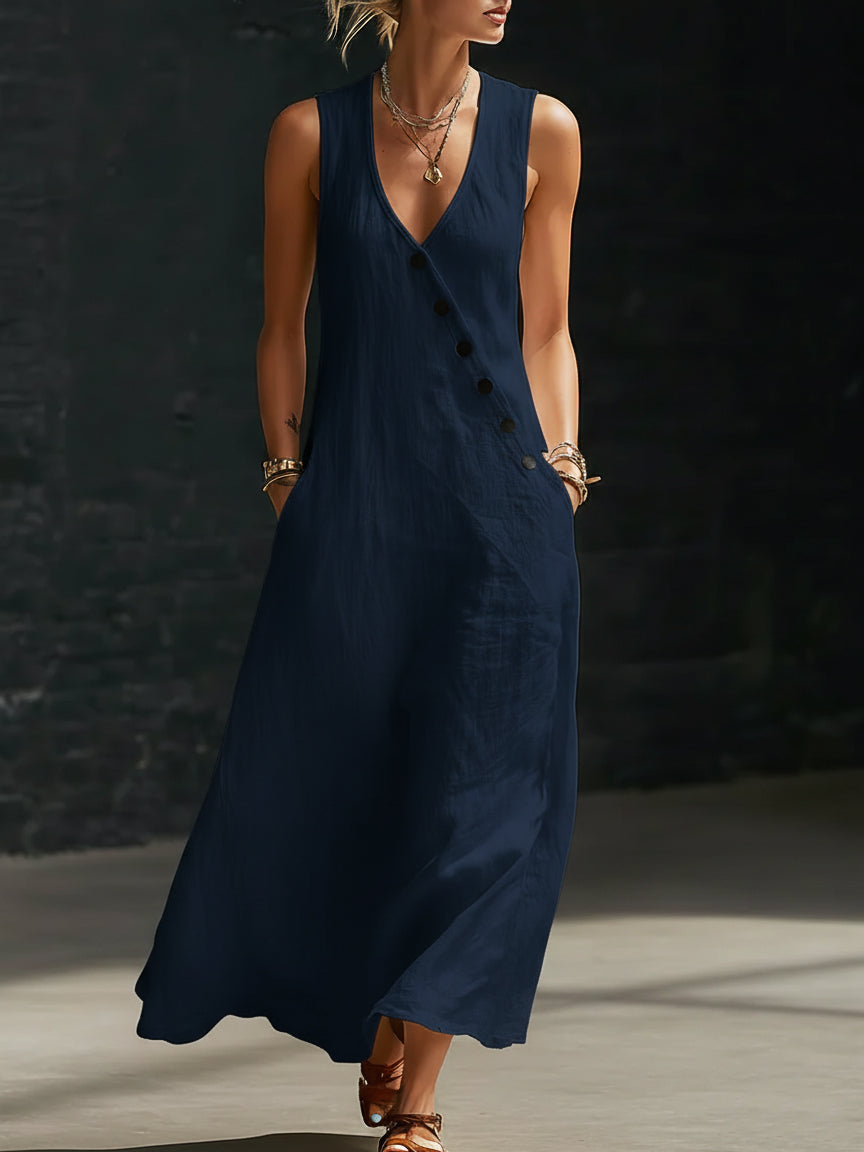 Fazira™ - Robe Femme Maxi Boutonnée Coupe Fluide Confort Quotidien