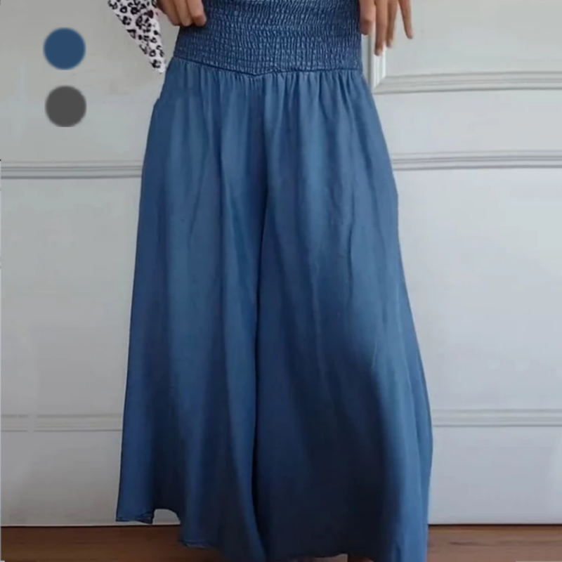 Pravina™ - Jean Femme Taille Haute à Jambes Larges