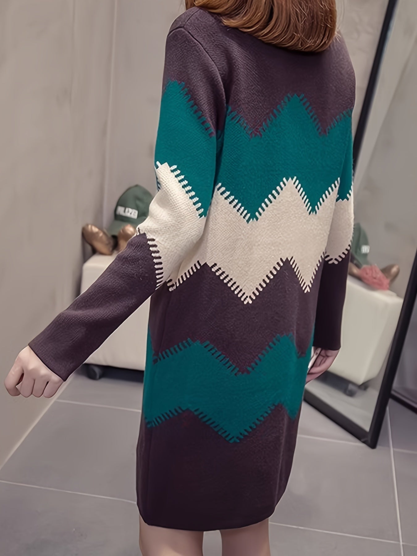 Mirabelle™ - Robe chandail chic à blocs de couleurs pour femmes