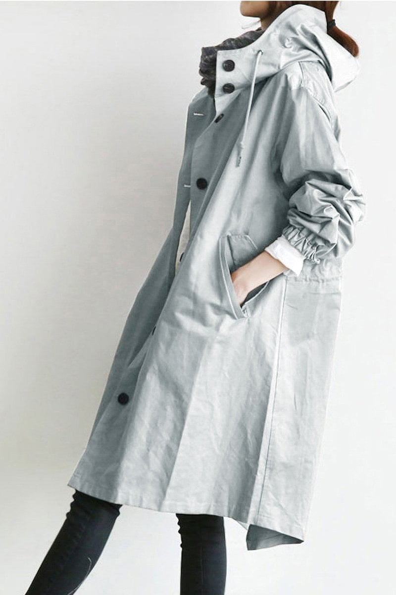 Henriette™ - Cardigan long femme élégant à col et poches