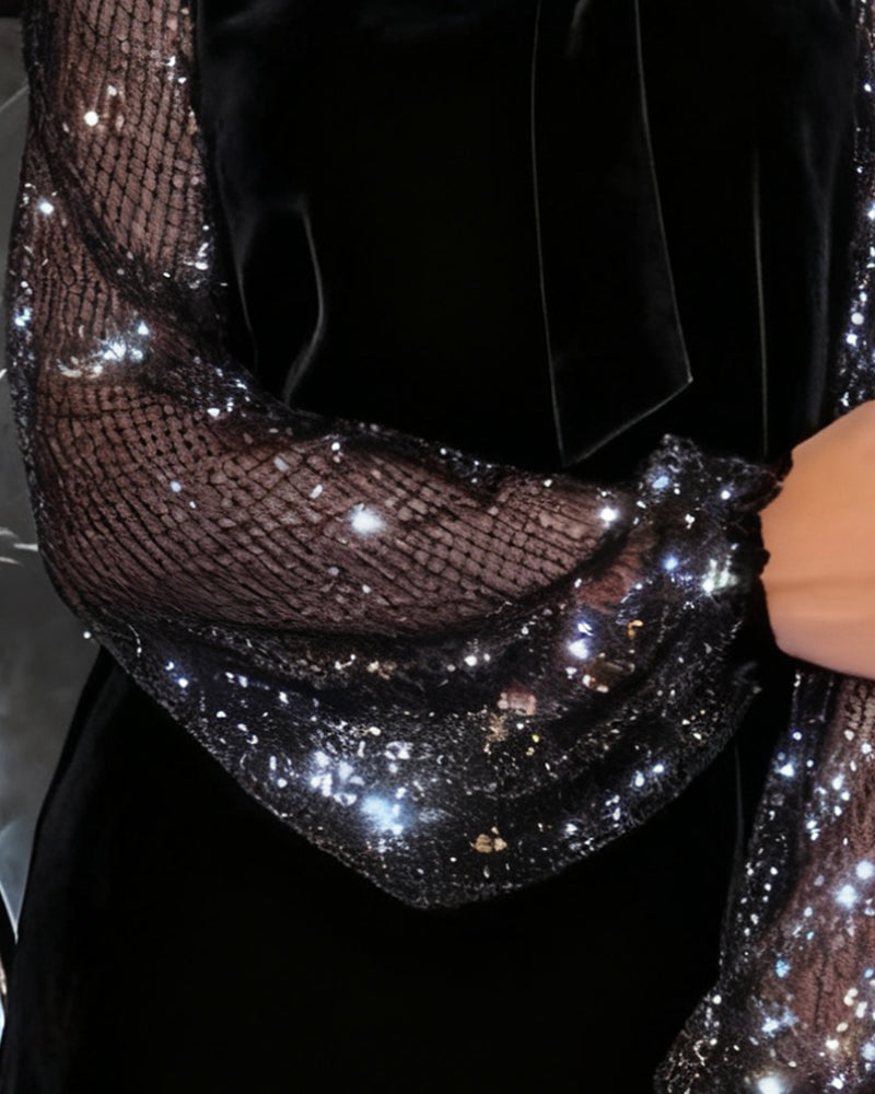 Helisorae™ - Robe Patchwork Élégante À Manches Lanternes