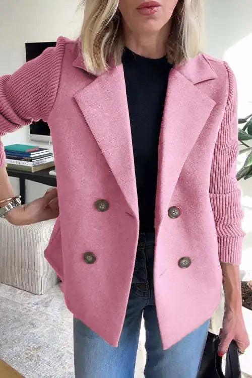 Augustine™ - Manteau Décontracté à Col avec Manches Patchwork