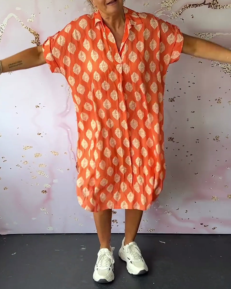 Davina™ - Robe Chemise Ample à Manches Courtes