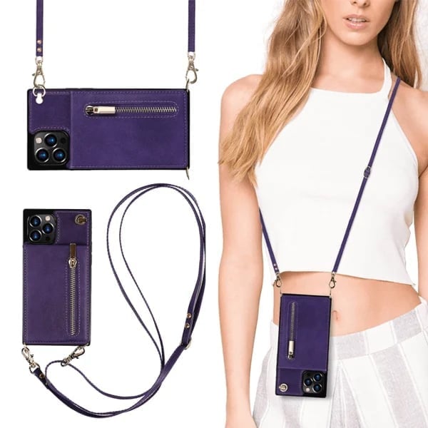 Angélique™ - Coque iPhone avec cordon et porte-cartes
