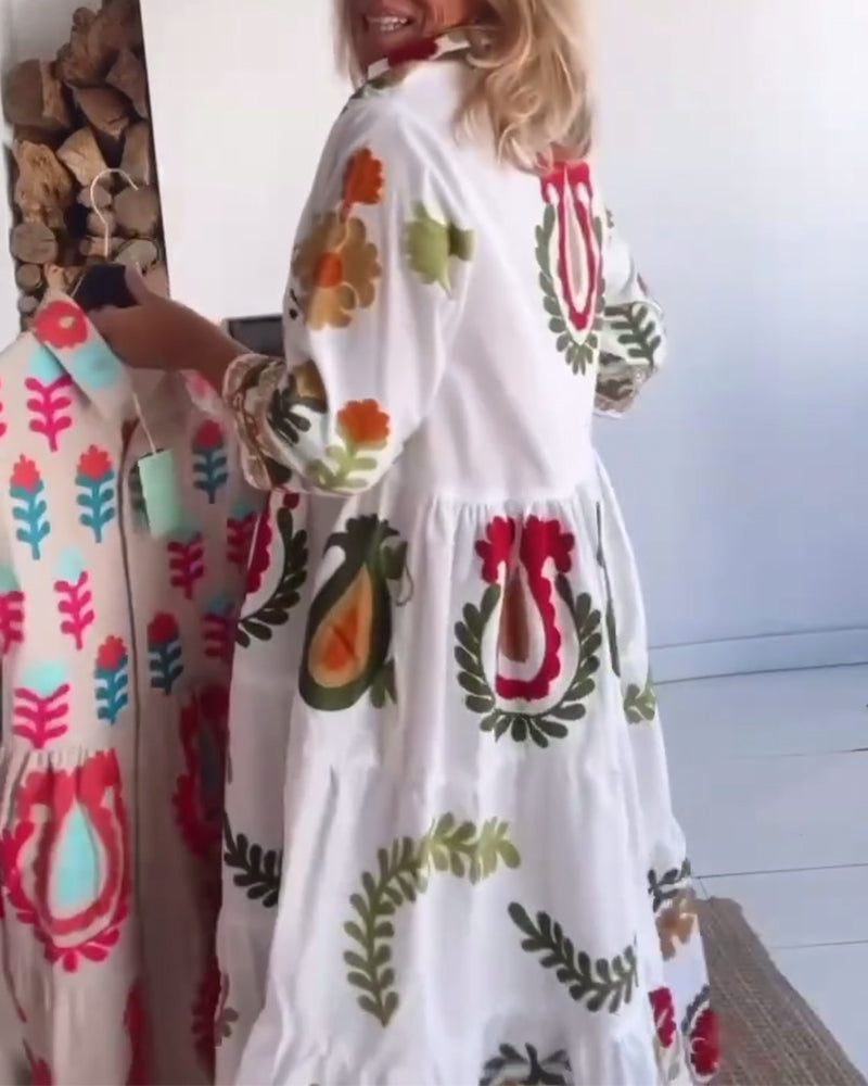 Gracina™ - Robe Imprimé Floral Graphique