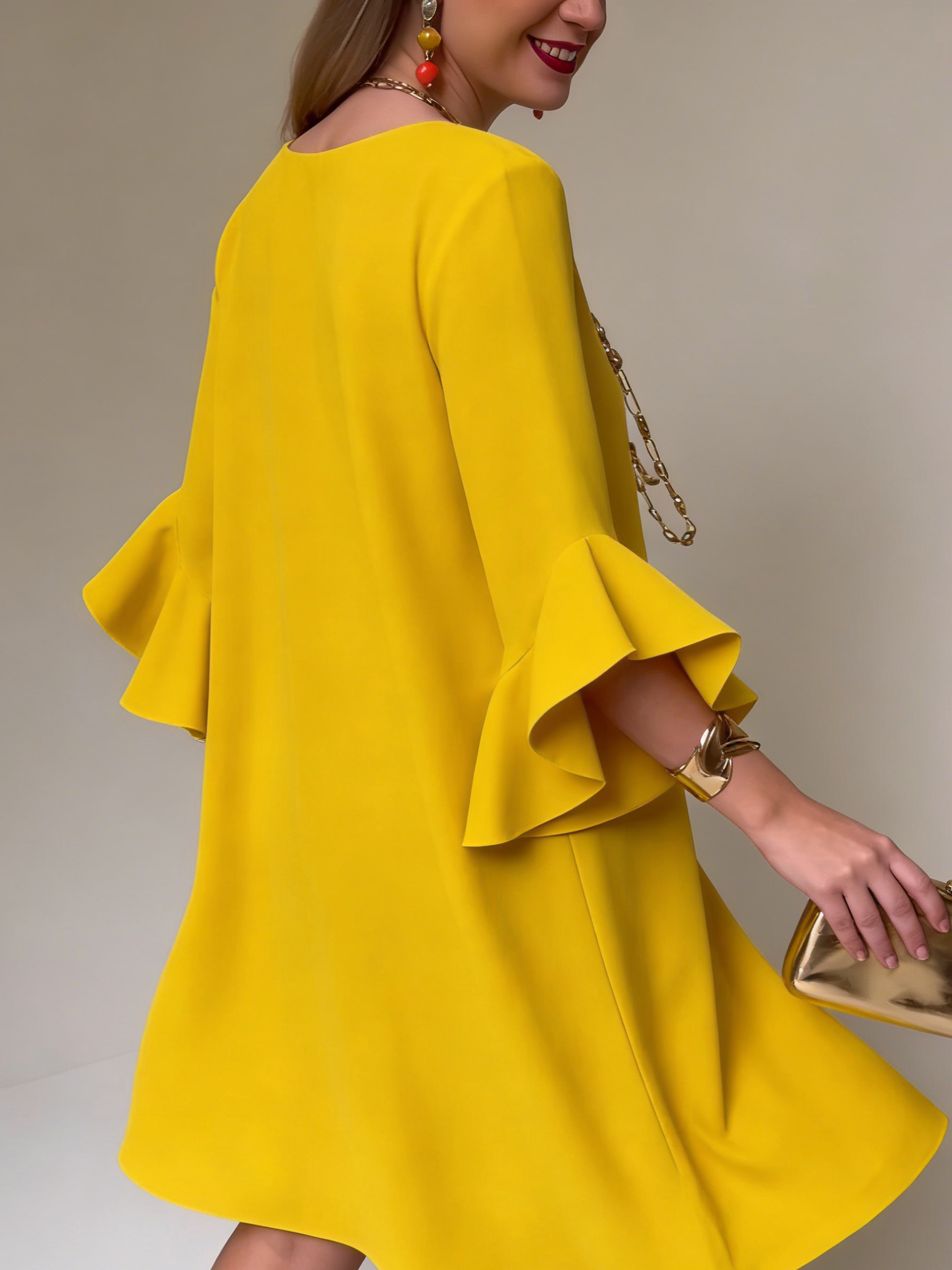 Eryza™ - Robe Femme Fluide Manches à Volants Coupe Confort Style Élégant