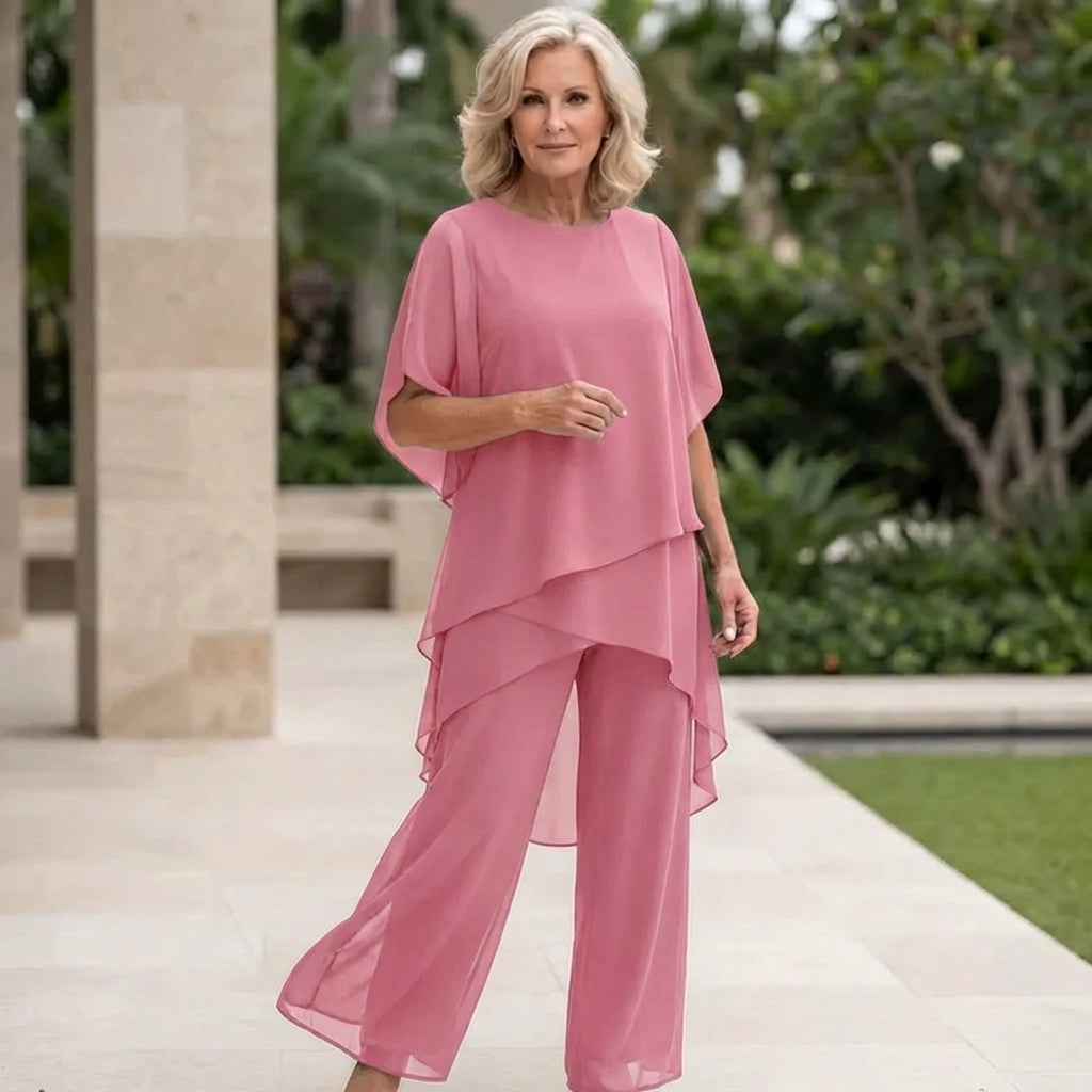 Eryndra™ - Ensemble Élégant Femme avec Pantalon Palazzo Drapé