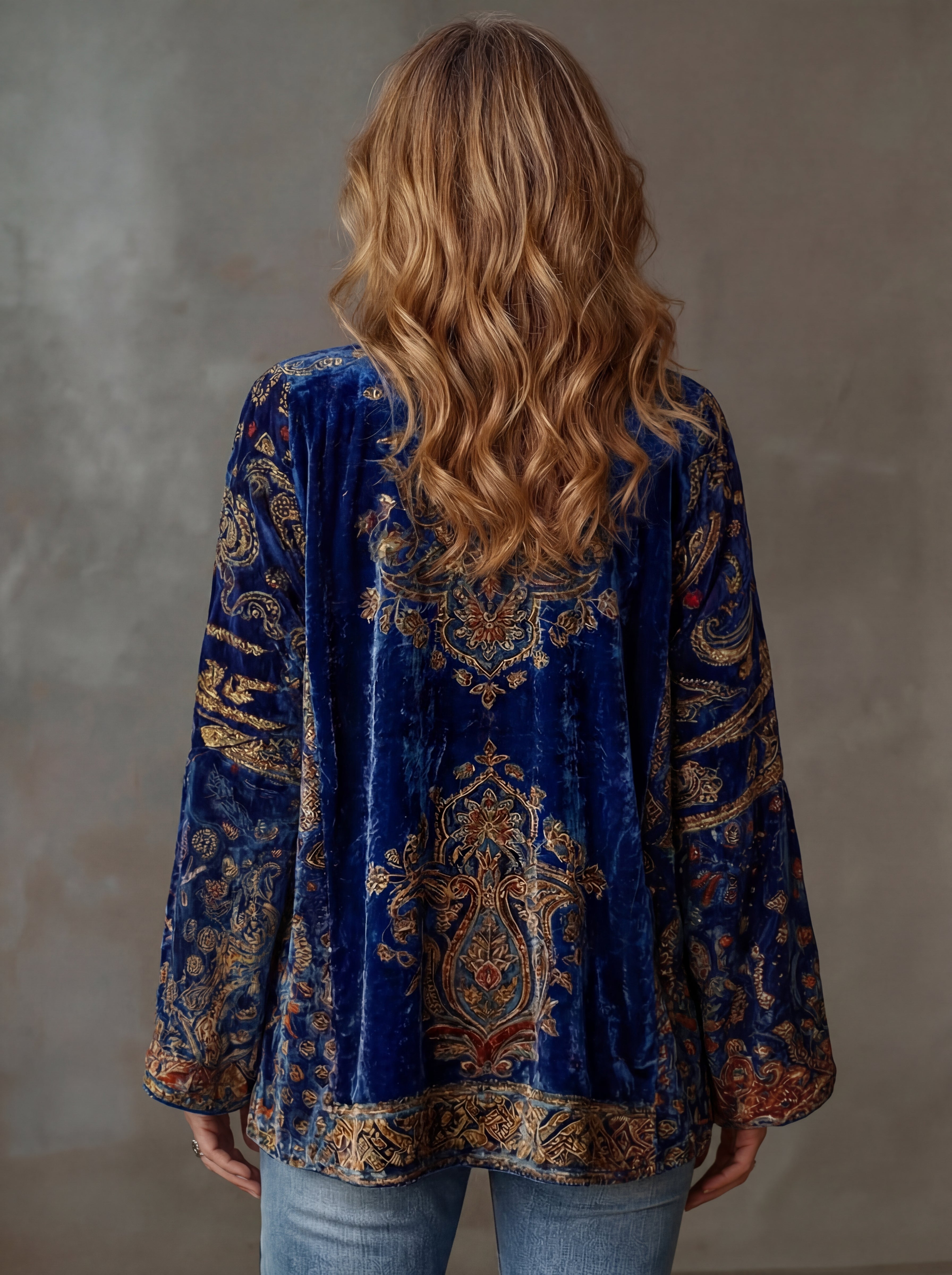 Ariana™ - Veste Kimono Femme Fluide Motif Bohème Brodé Style Élégant