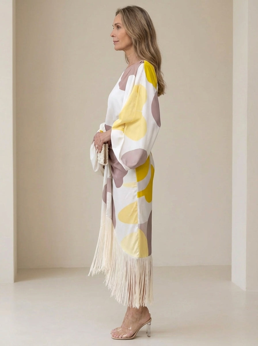 Haveth™ - Robe Femme Élégante Franges et Coupe Asymétrique Chic