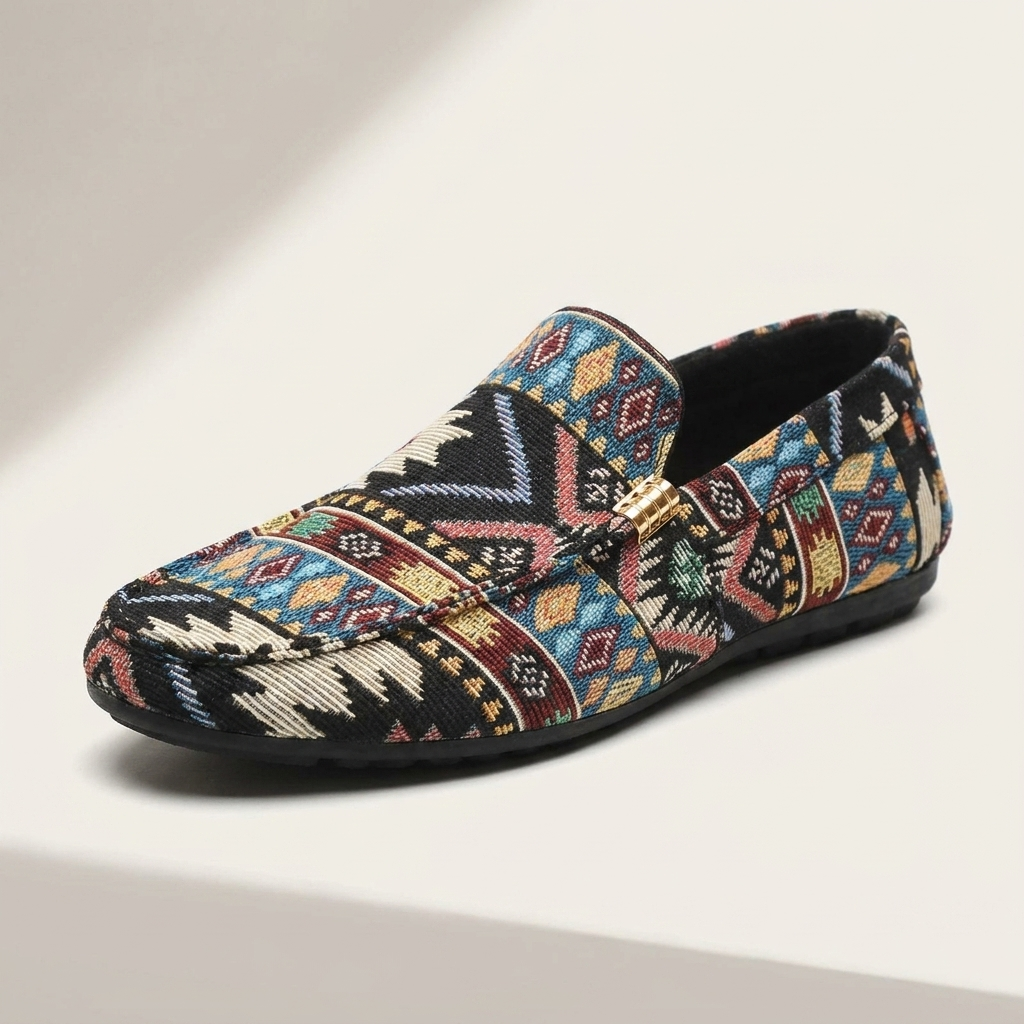 Mathis - Mocassins homme confort à motif ethnique