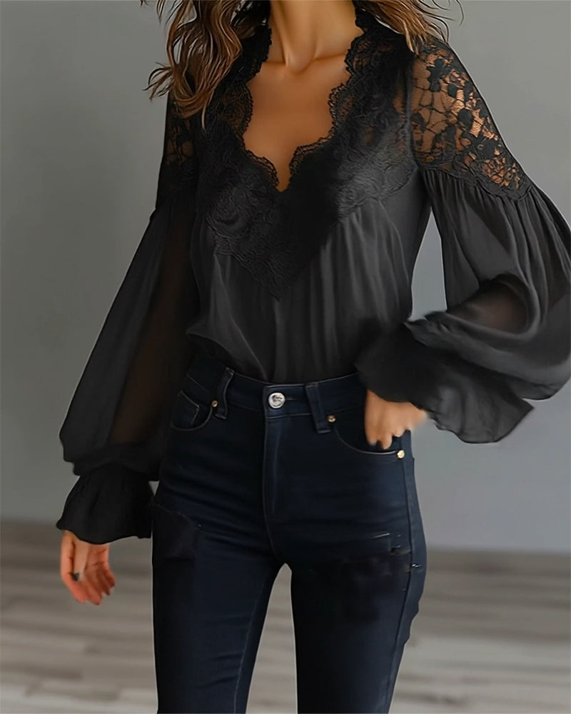 Ilvara™ - Blouse Dentelle Élégante Femme