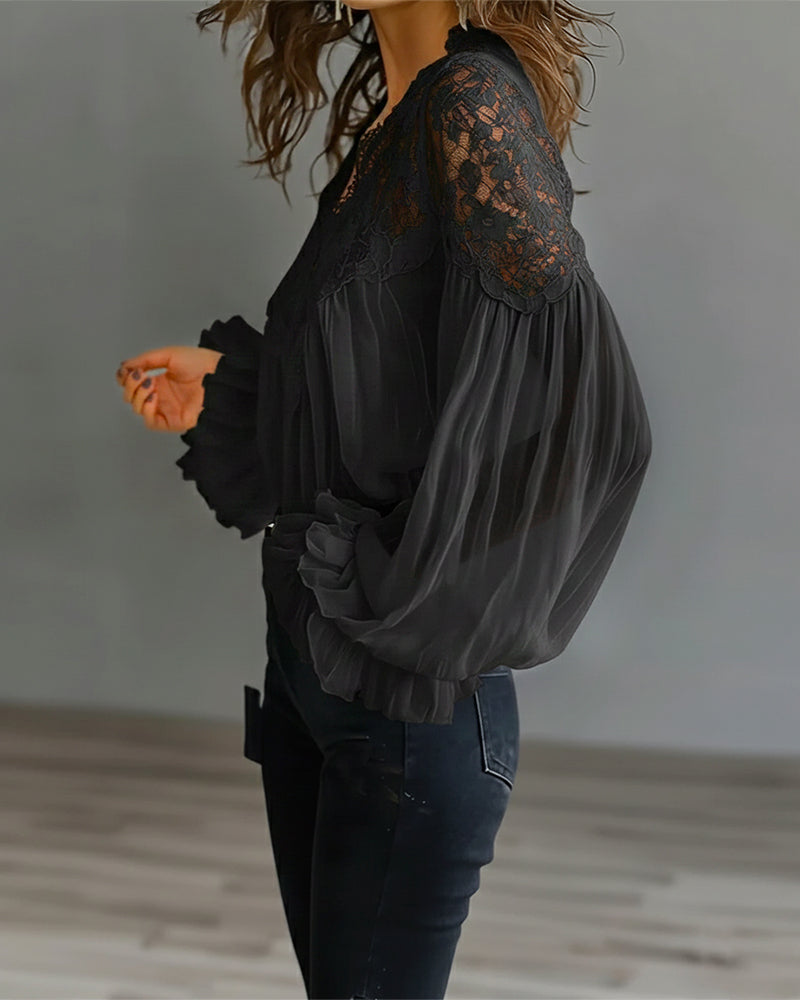 Ilvara™ - Blouse Dentelle Élégante Femme