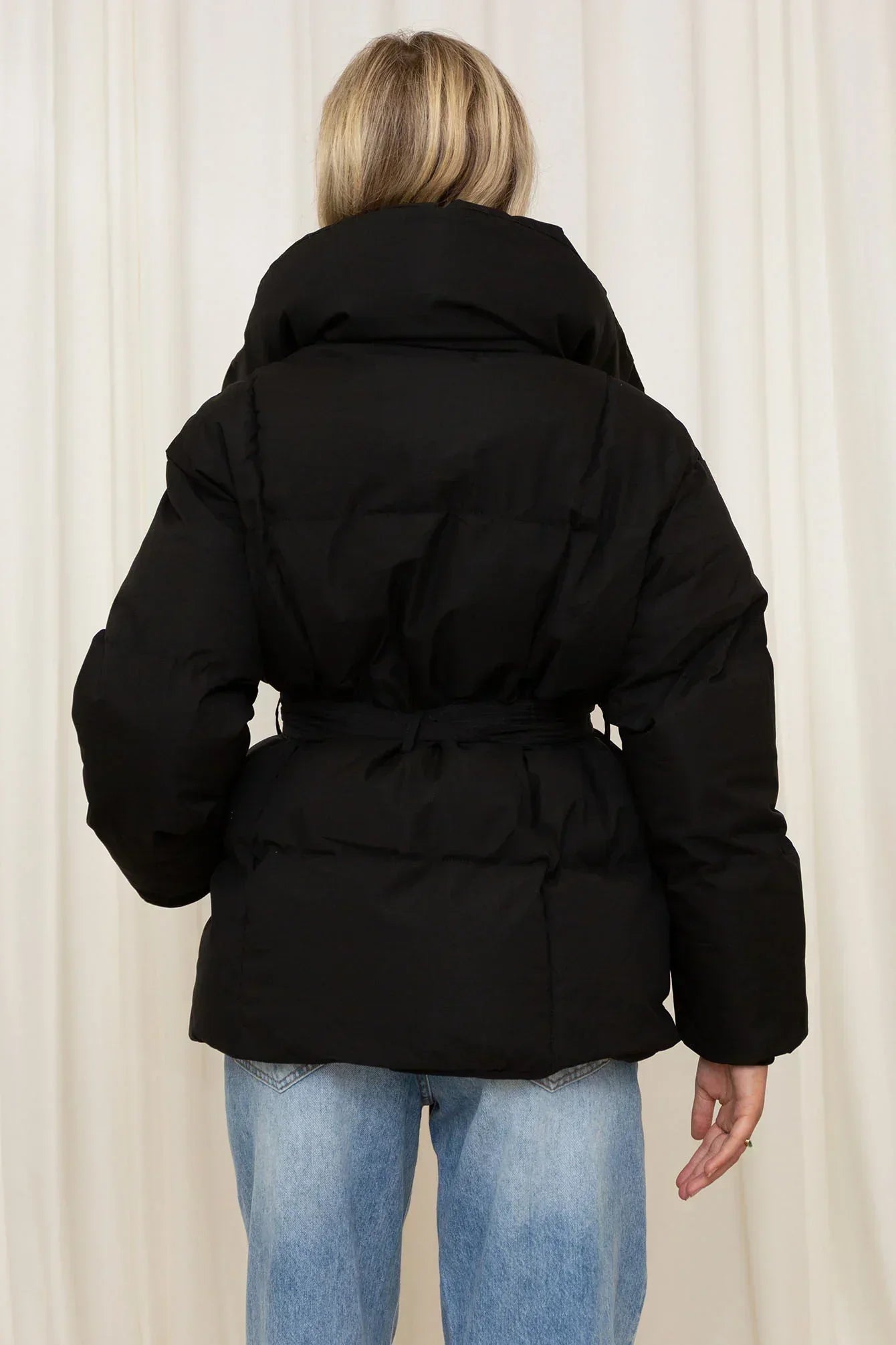 Désirée™ - Manteau Court Femme Col Montant Taille Cintrée