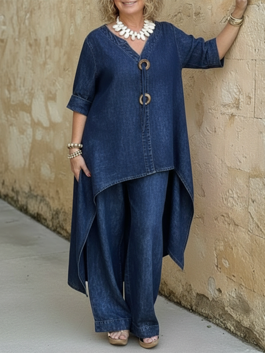 Rosellea™ - Ensemble Denim Fluide Femme